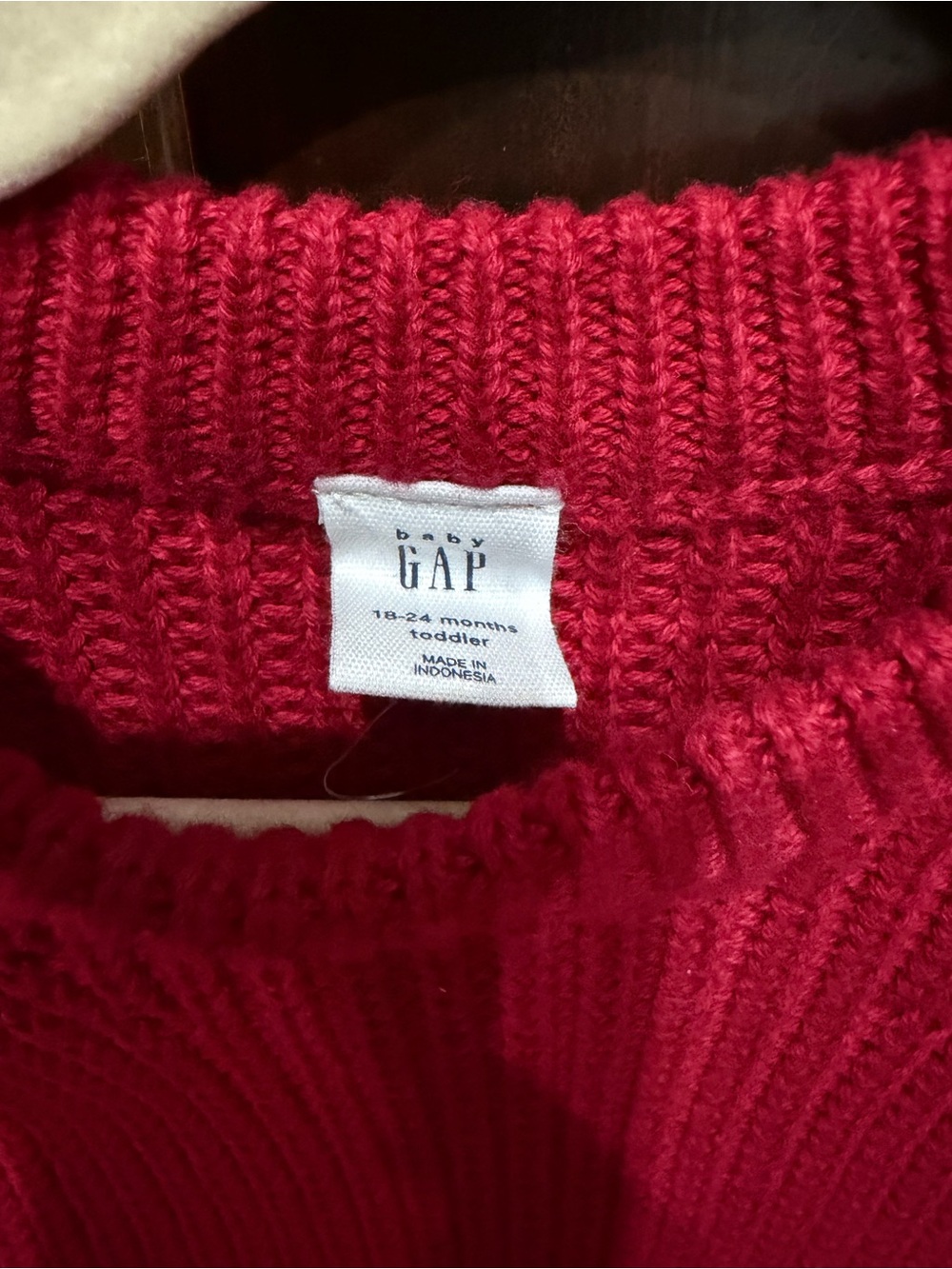 GAP Raspberry Red Crewneck Knit Sweater - Picture 2 of 3